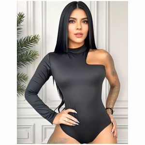 Body Sexy Asimétrico en Lycra – Elegancia y Poder