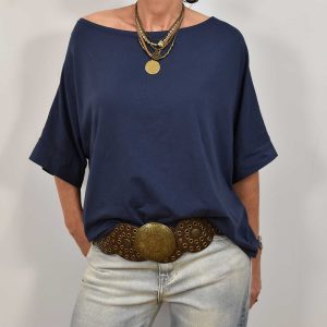 Camiseta barco oversize marino