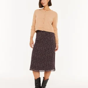 Falda midi estampado floral pequeño