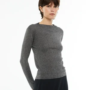 Jersey cuello redondo básico lurex