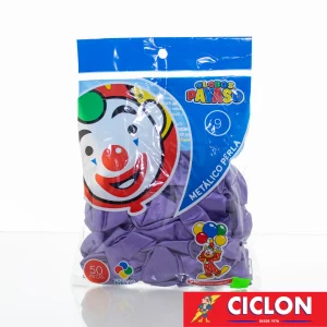 Globos Payaso de Latex #9 Metalico Perla bolsa con 50 piezas