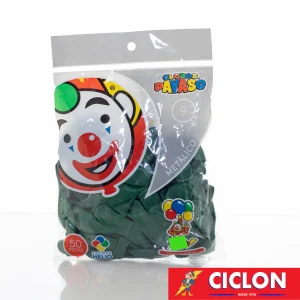 Globos Payaso de Latex #9 Metalico bolsa con 50 piezas