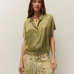Camisa satinada efecto corrosivo