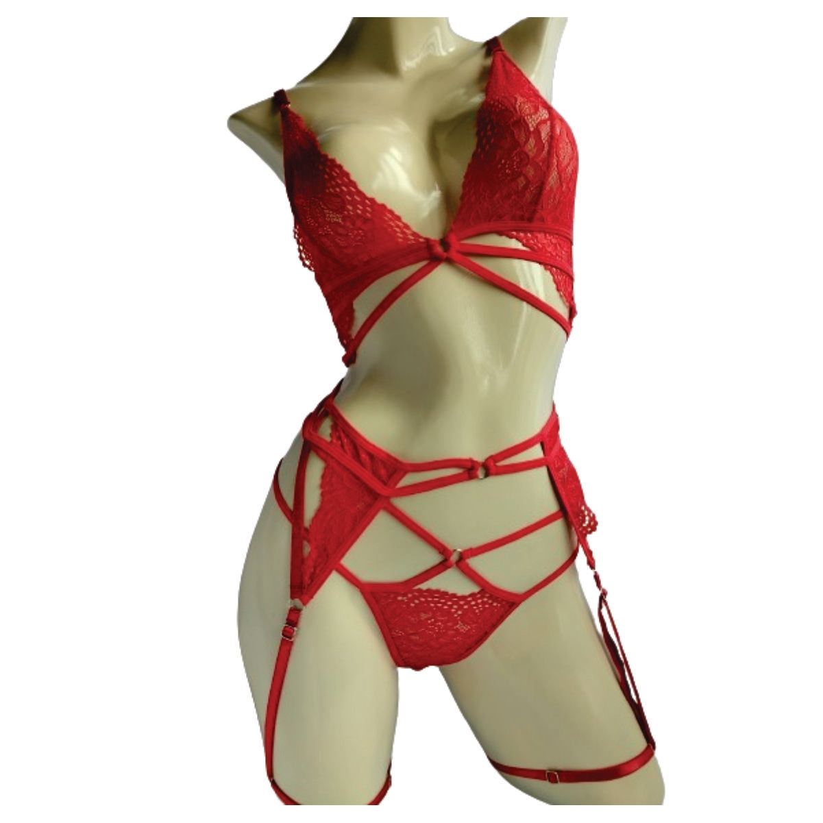 Conjunto Lencería para noche Romántica Azul - Imagen 6