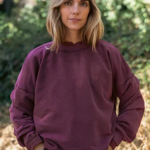 SUDADERA T LAVADA BURDEOS